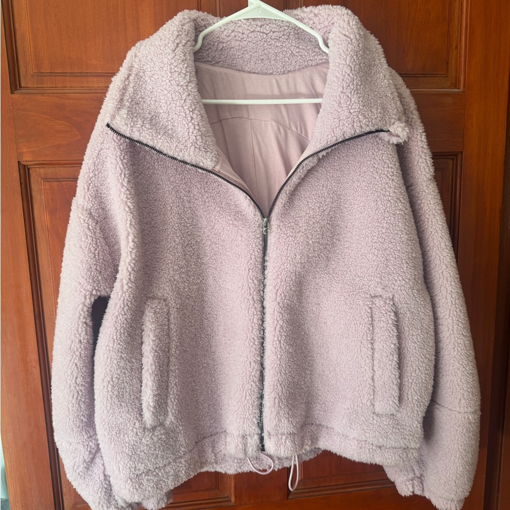 Lululemon Cinchable Fleece Sherpa Zip-Up Pink Peony Size M/L